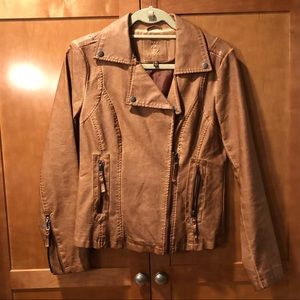Max Studio Camel Faux Leather Jacket
